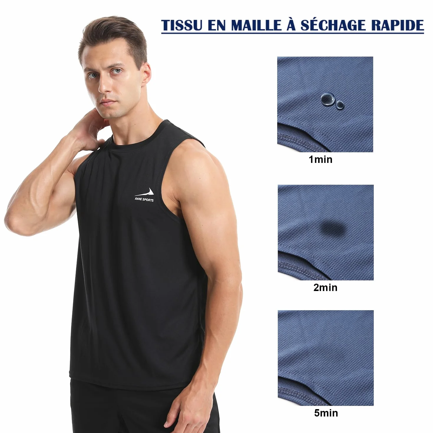 Débardeur sans Manches pour Homme, Gilet de Course à Pied, à séchage Rapide