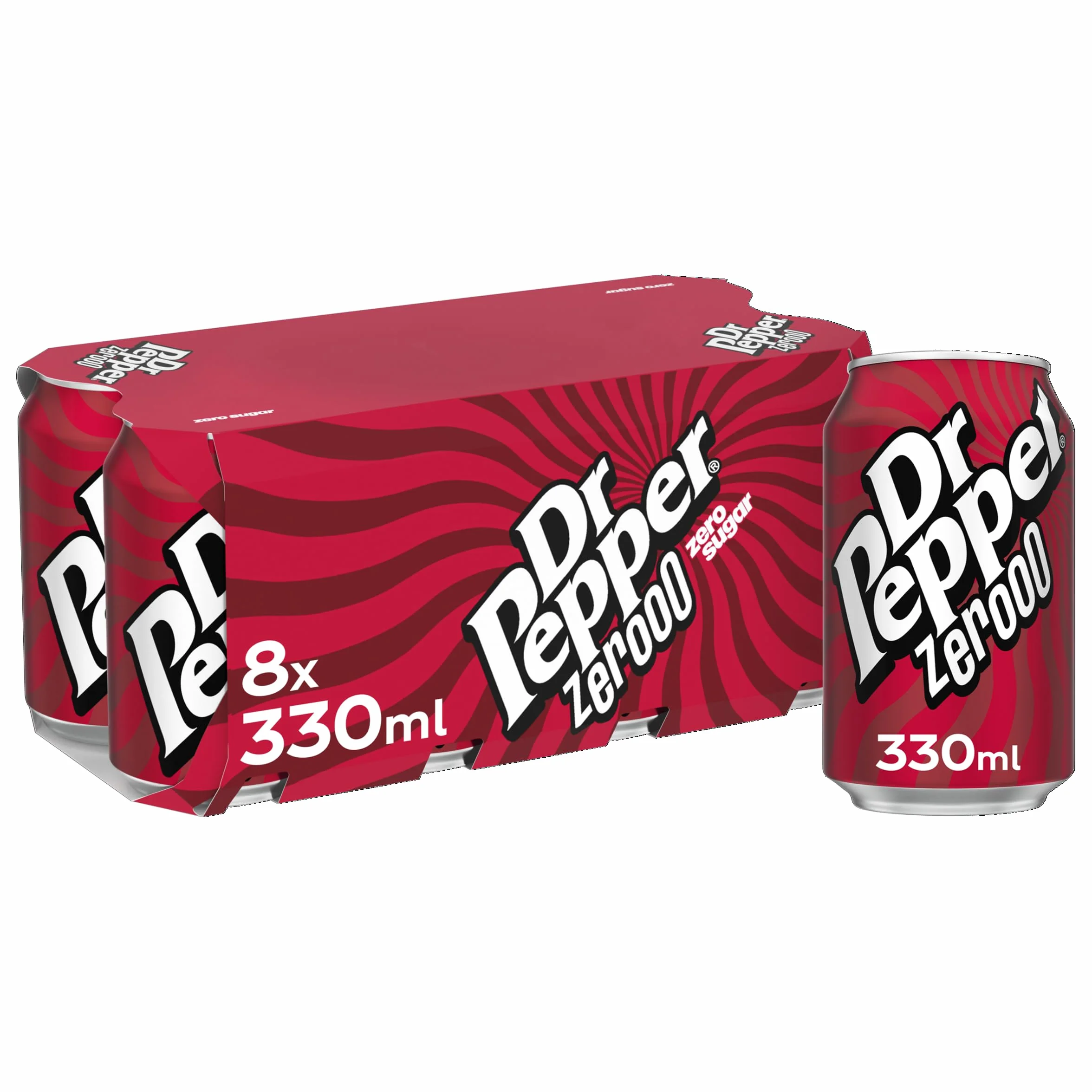 Dr Pepper Zero Sugar, 8 x 330 ml