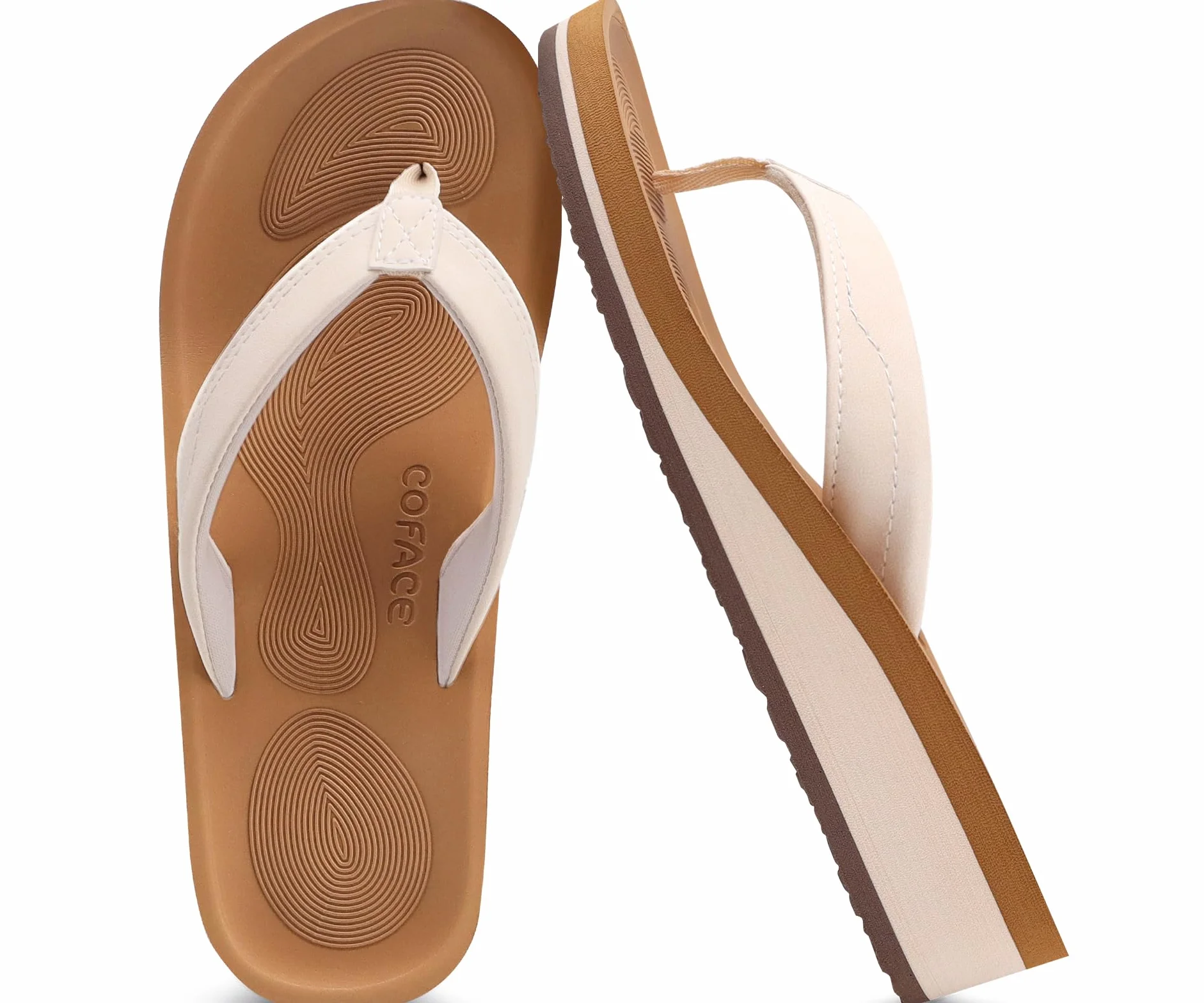 COFACE Tongs Compensees Sandales Femmes été Plage Piscine Vacances Tapis Yoga Confortable