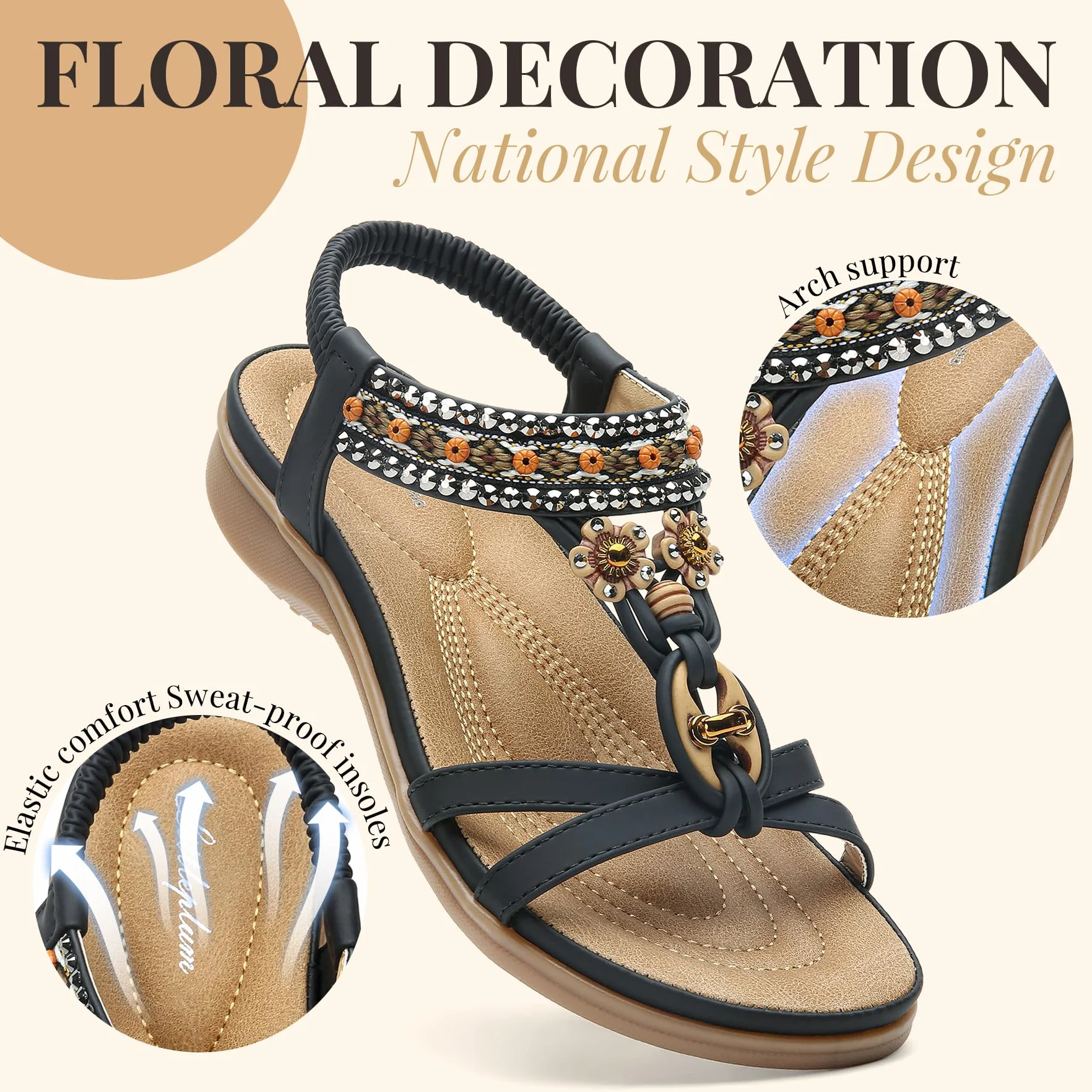 Littleplum Sandales Plats Femme Été Tong Plage Claquettes