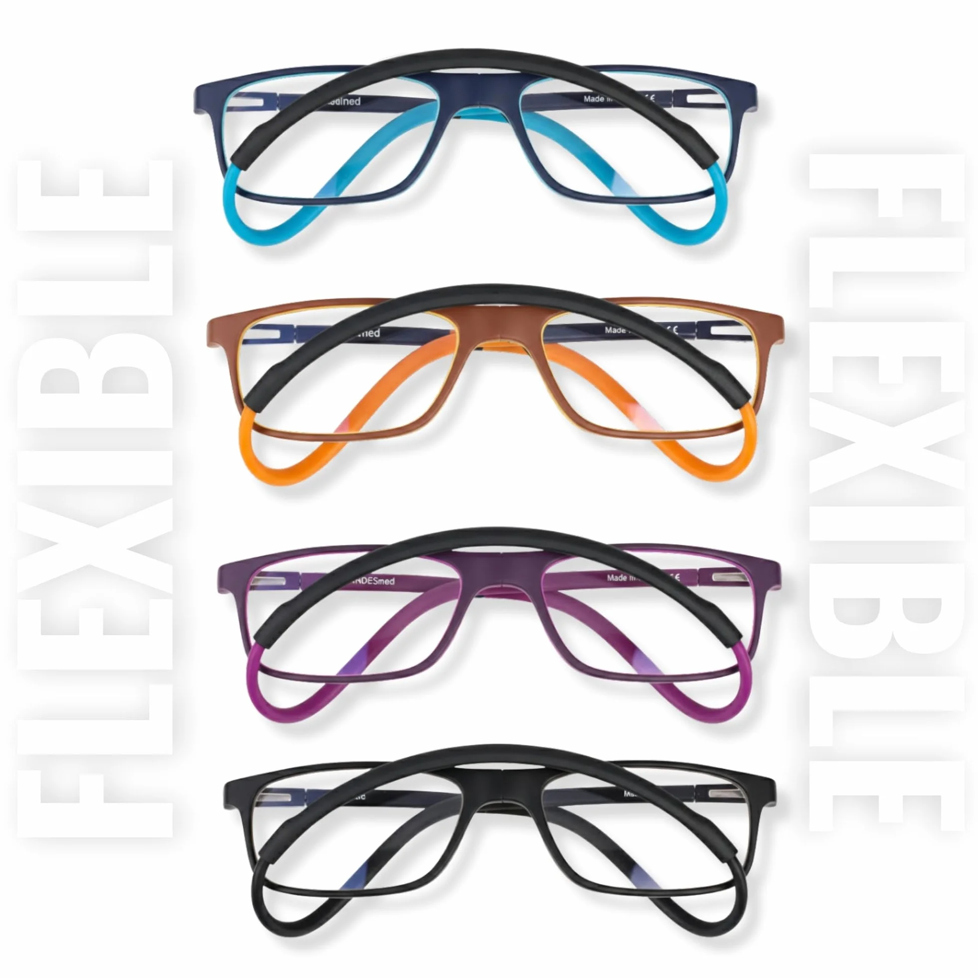 INDESMED Lunettes de lecture magnétiques réglables anti lumière bleue légères cordon interchangeable