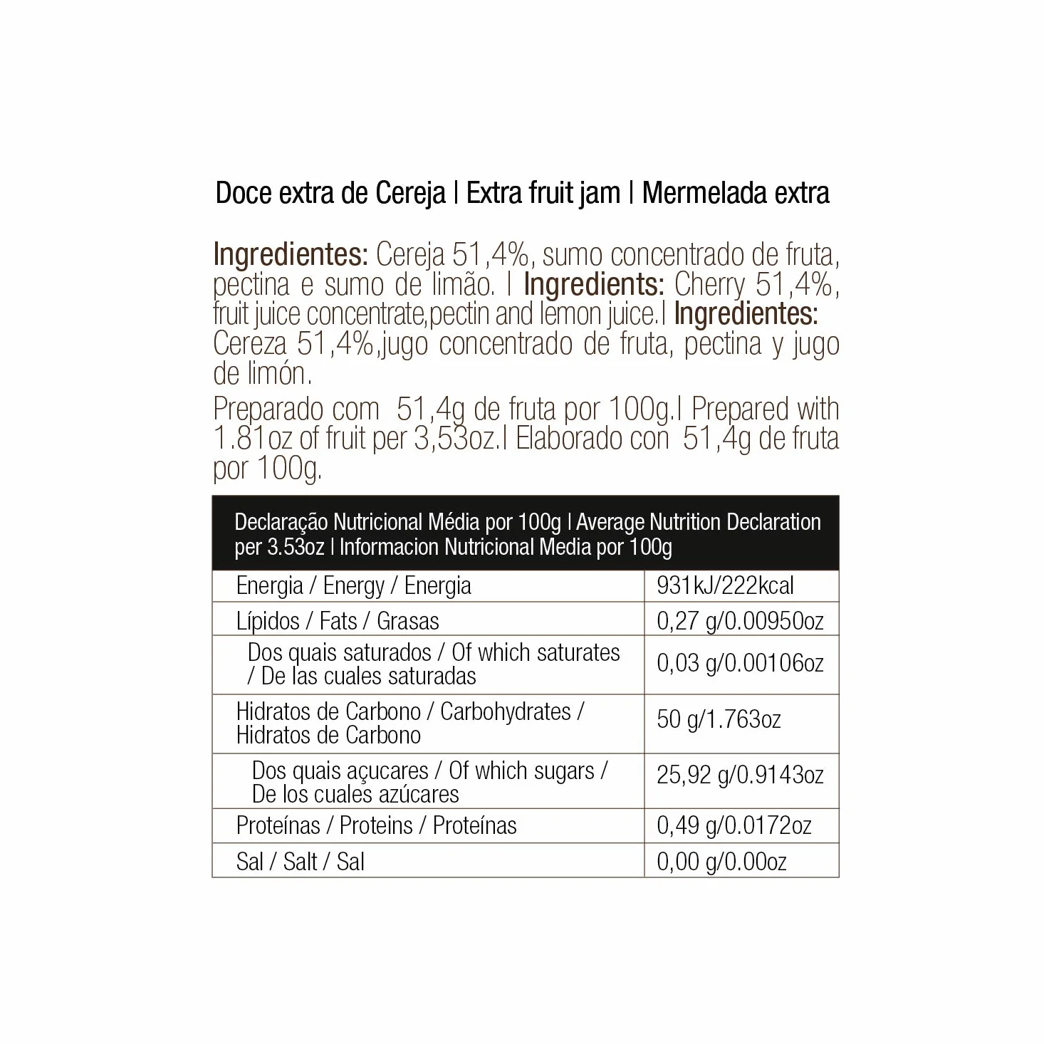 Confiture de Cerises - Framboises - Figues - Sans Sucres Ajoutés - Pack de 3 Unités
