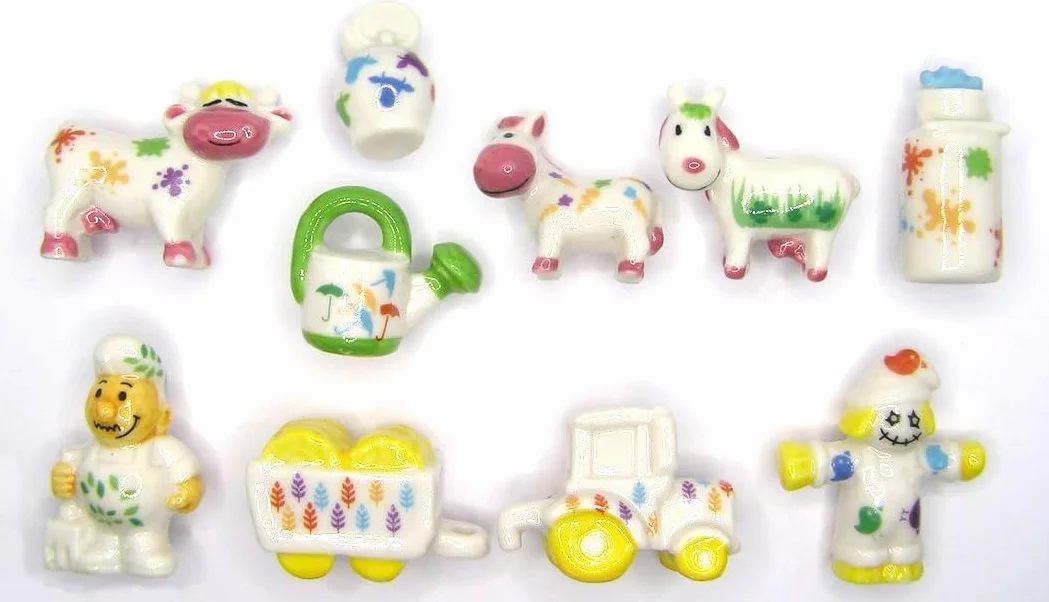 fèves thème Ferme en Folie - Fèves de Collection pour Galette de Rois Epiphanie - Fèves Multicolores