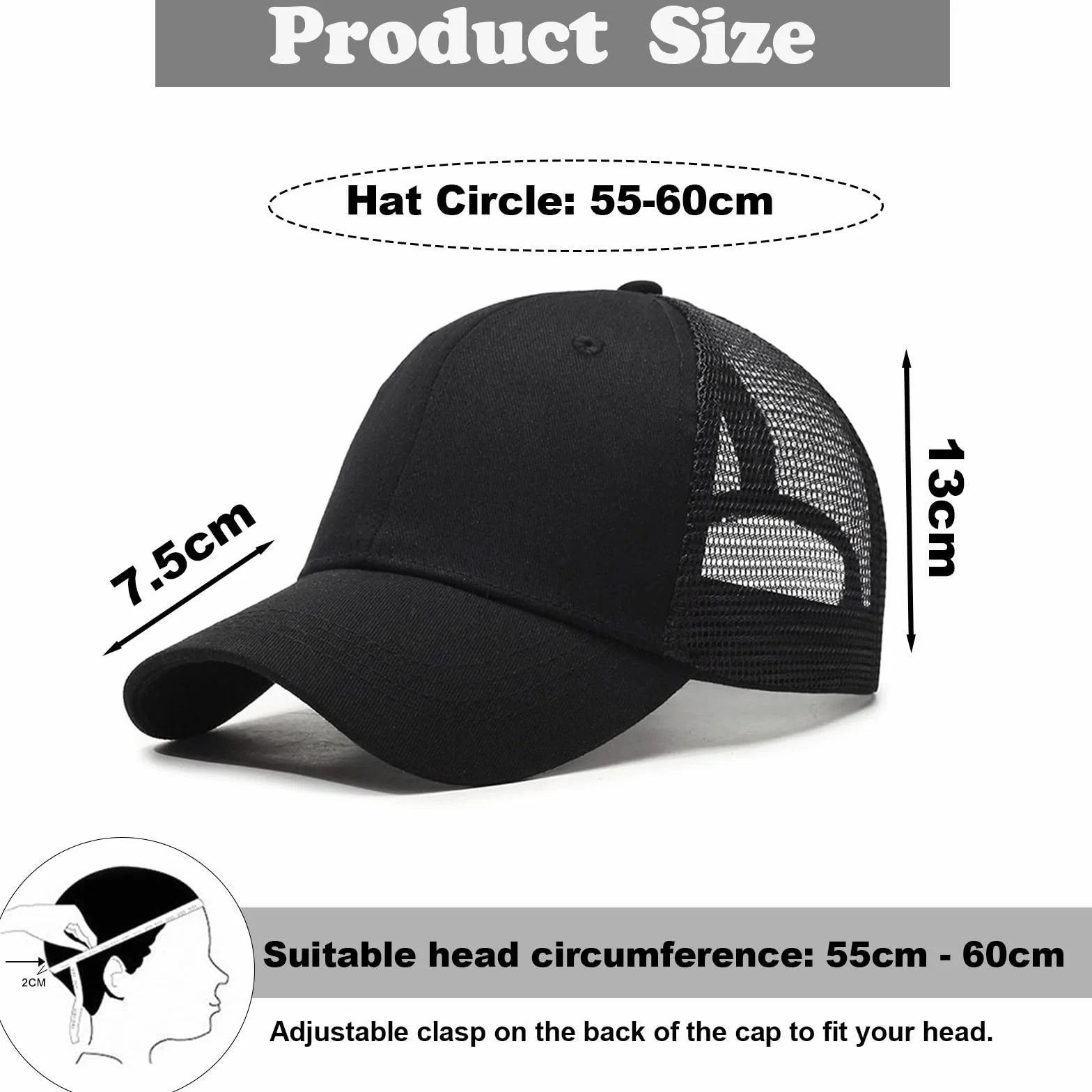 Casquette de Baseball Respirant Coton Anti-Soleil pour Homme Femme, Casquette Trucker Réglable Chapeau Sunhat