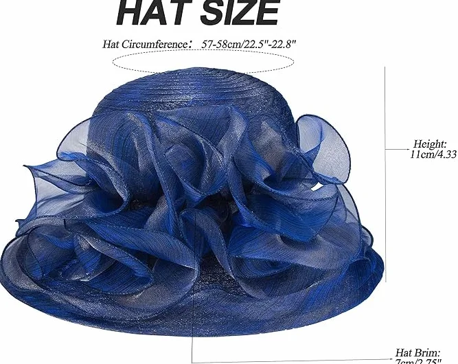 Chapeau bibi en organza pour femme - Derby Cloche cocktail thé mariage