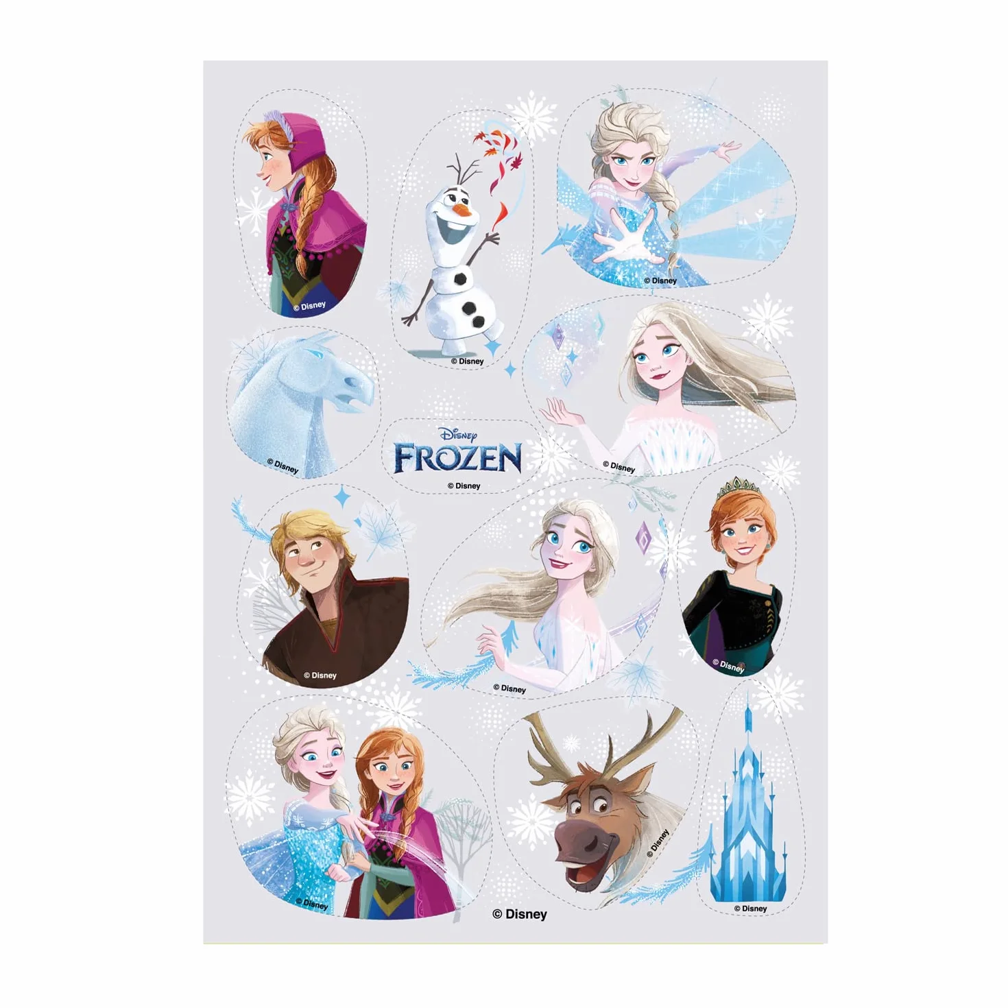 Dekora - Décoration Coméstible pour Gâteaux d'Anniversaire pour Enfants de Silhouette Découpée de La Reine des Neiges 2, 1 unité (Lot de 1)