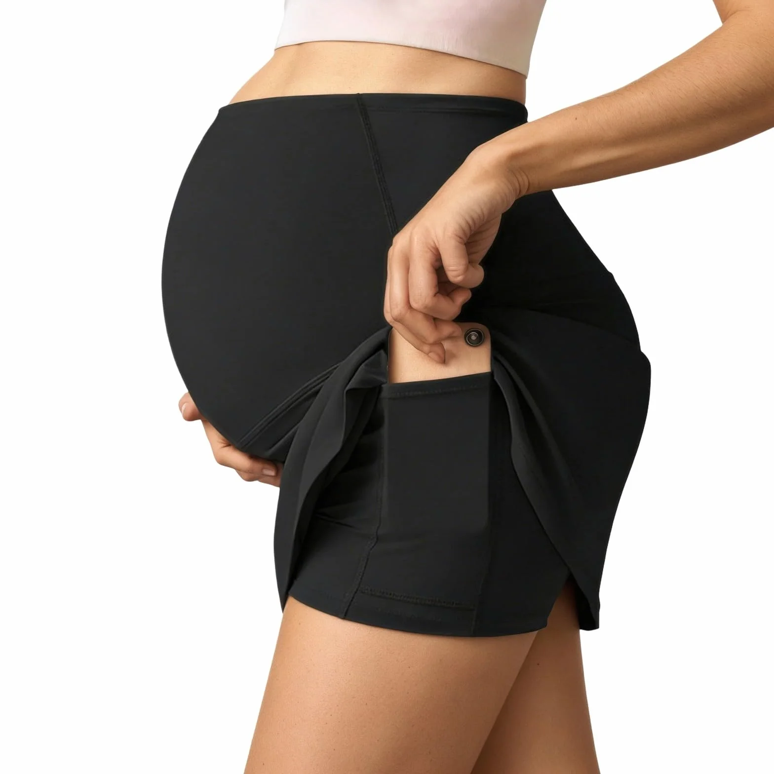 Jupe de grossesse taille haute élastique respirante femme été