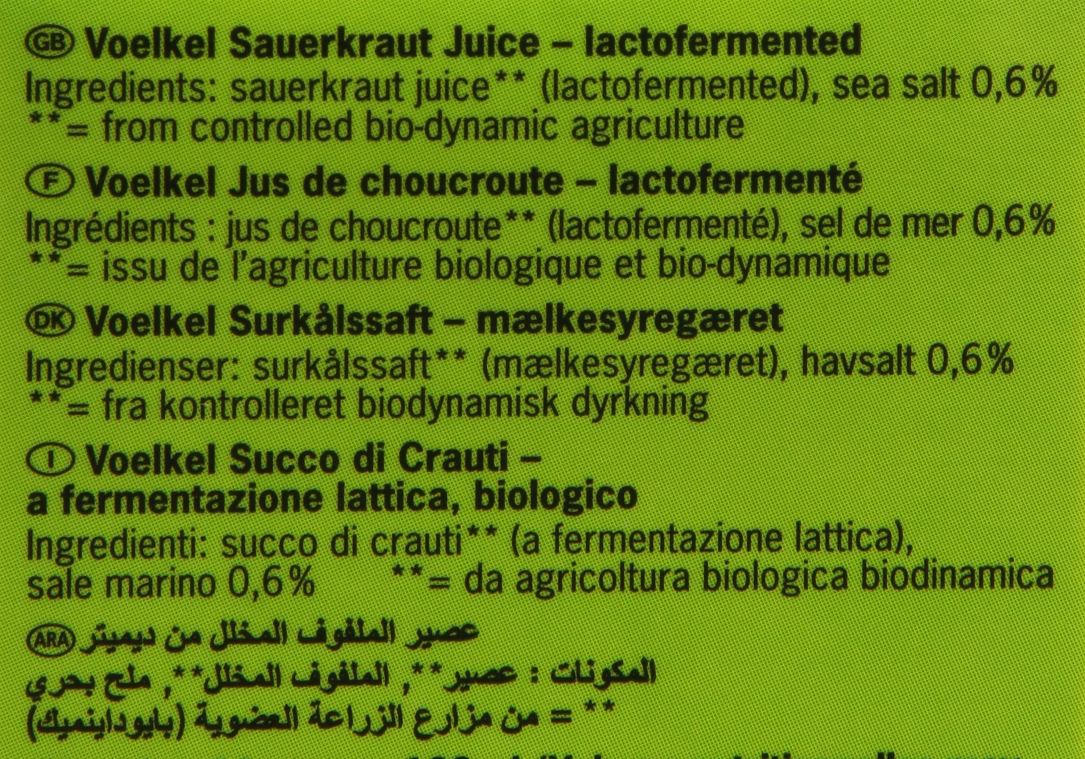 Voelkel Jus de Choucroute 500 ml - Lot de 4