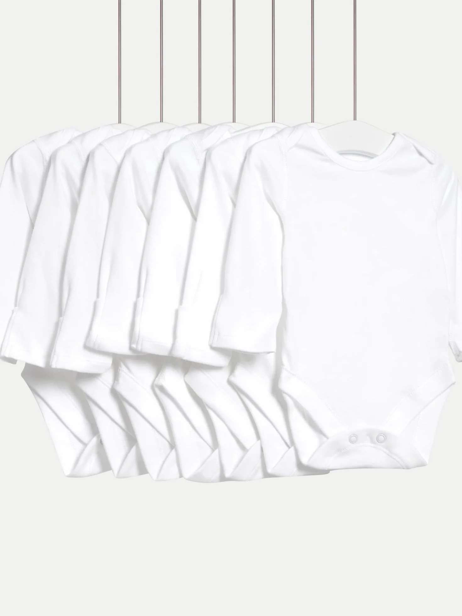 Marks & Spencer Bodies Manches Longues Bébé Lot de 7, Pur Coton