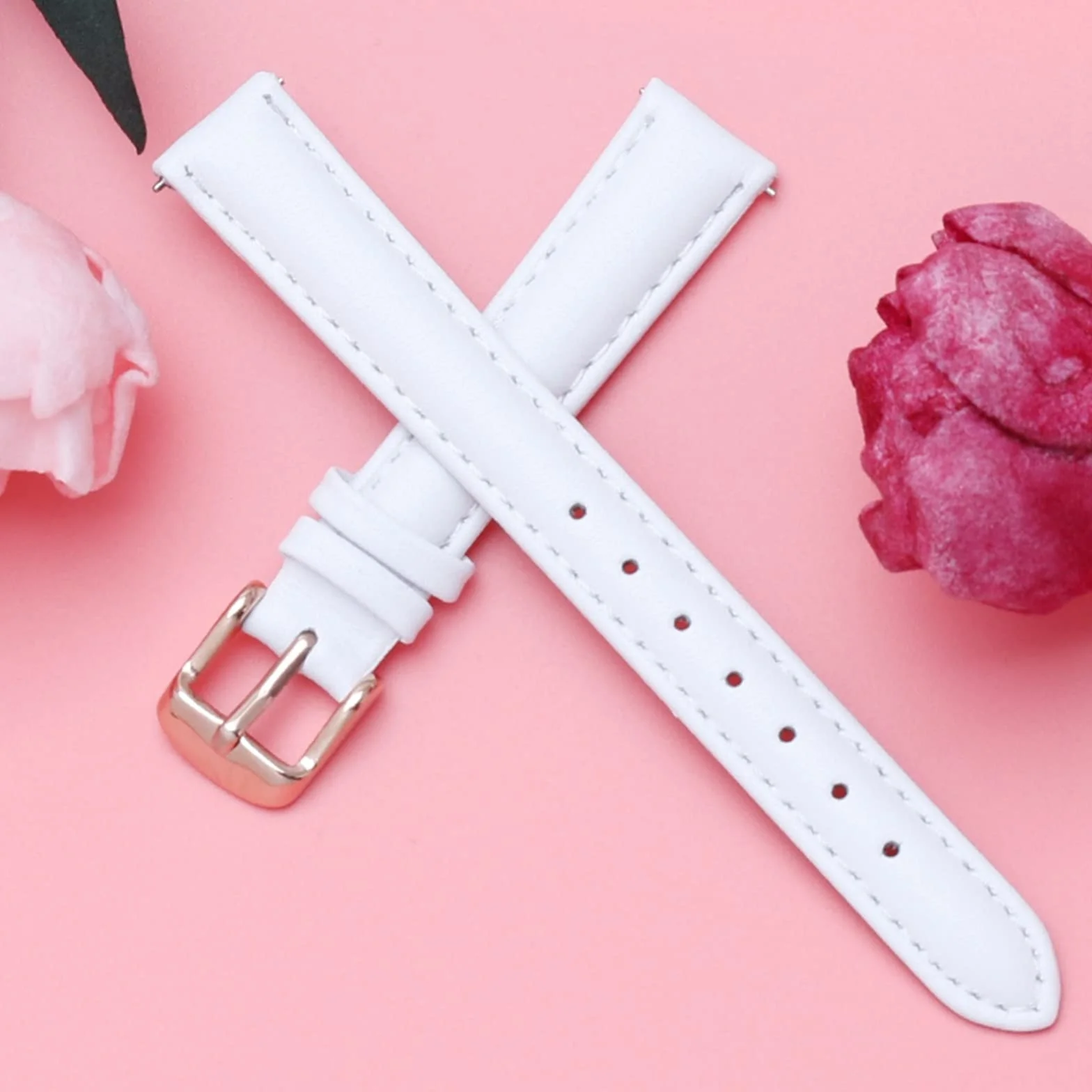 Bracelet de montre en cuir véritable 12mm-20mm pour femme remplacement