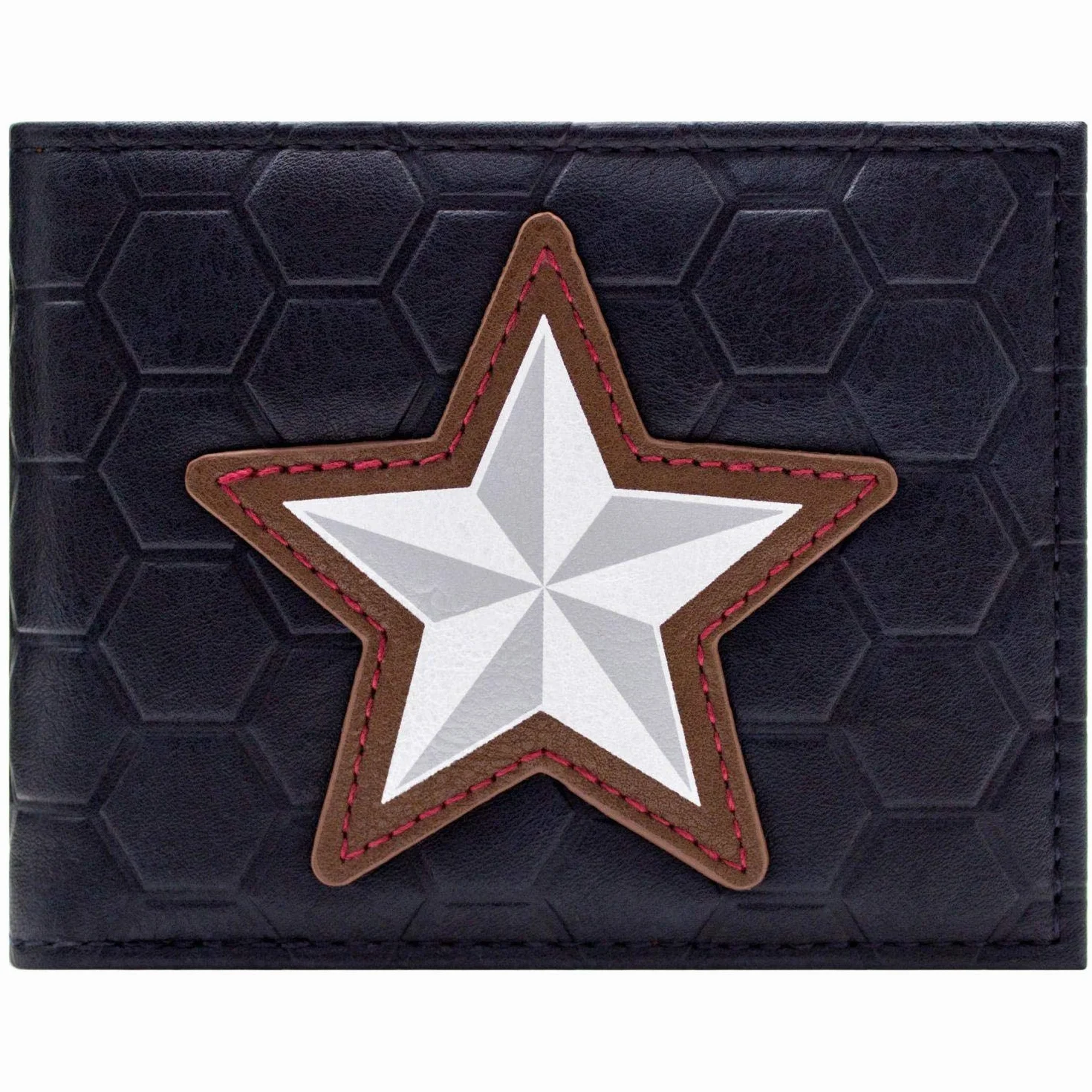 Portefeuille Captain America Étoile et Bouclier Endgame Bi-Fold ID Porte-Cartes Bleu