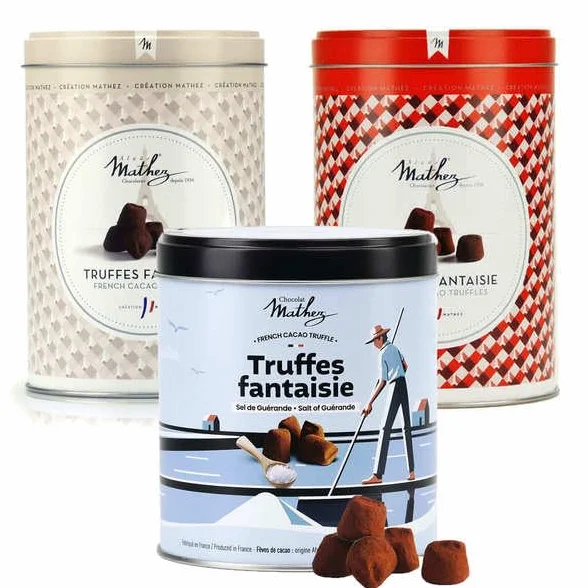 Assortiment de truffes Mathez - 2 boites de 500g et 1 boite de 250g