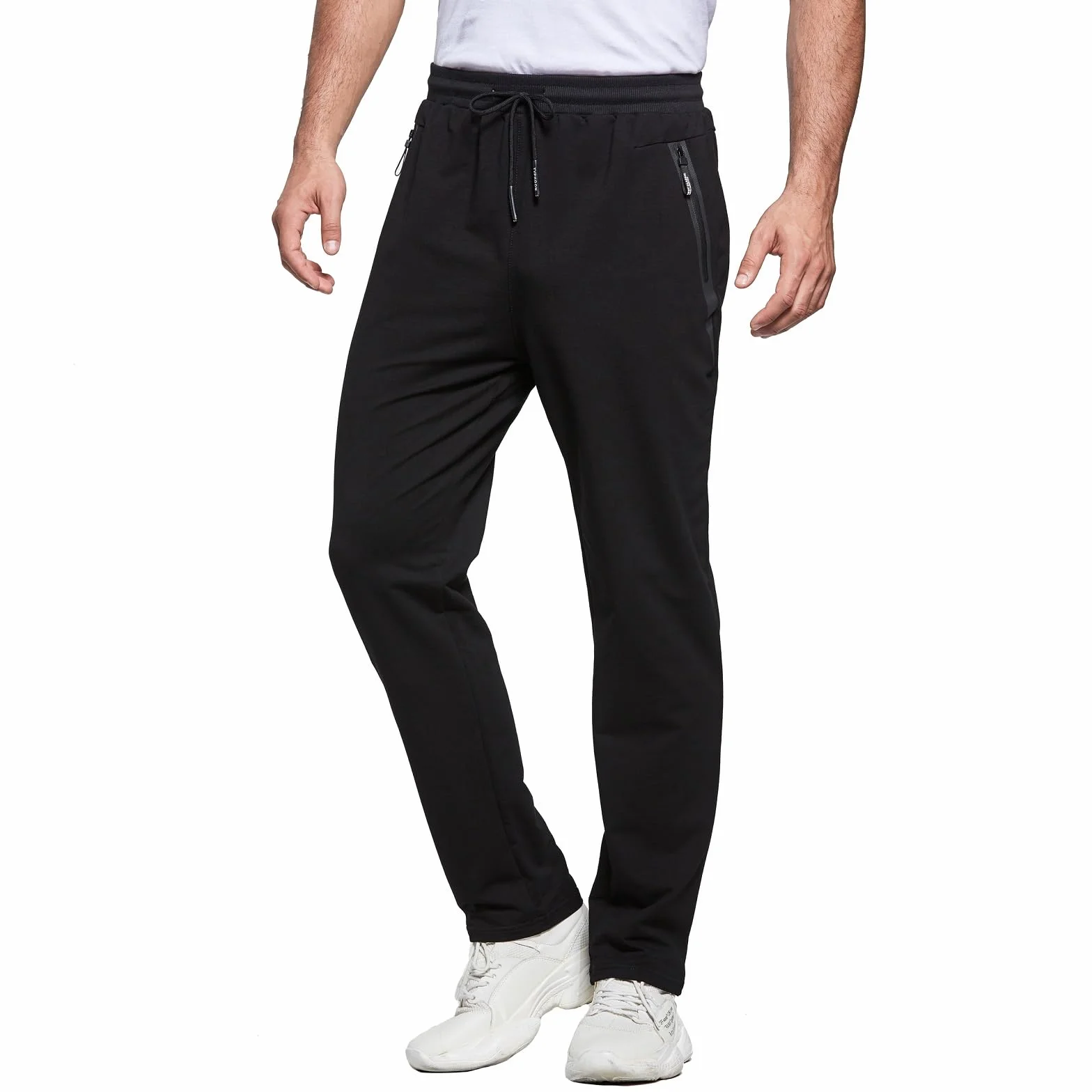 Pantalon de Jogging pour Homme Survetement Sport Coton avec Poches Zippées