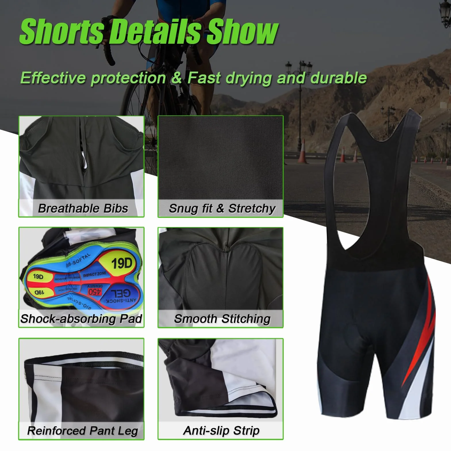 Maillot Cyclisme Femme Tenue Cycliste Été Manche Courte MTB Jerseys Shirt Cuissard à Bretelle 19D Coussin Gel Ensemble Cycling Respirant Séchage Rapide