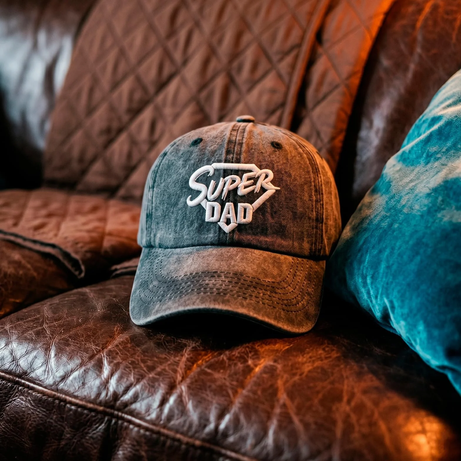 Casquette Brodée Super Dad Chapeau Baseball Réglable Homme Vintage Cadeau Fête des Pères
