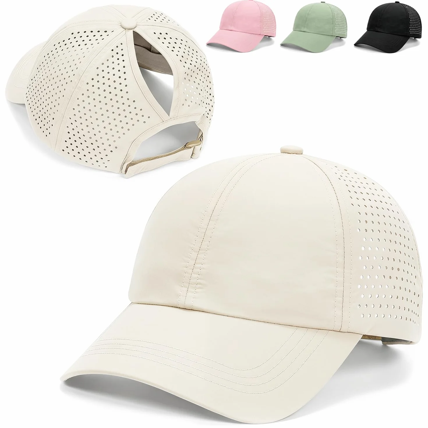 Casquette Queue de Cheval Haute Femme Été Running Sport Respirante Séchage Rapide Réglable