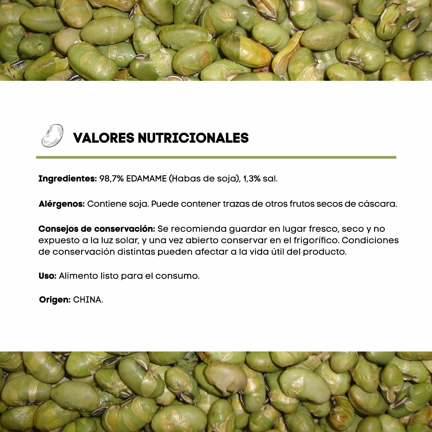 NULTHY - 1Kg Edamame Tostado - Feves Grillées, Salées, Snack Sain et Riche en Protéines, Edamame Croquant, Graine de Soja, Fèves, Idéal pour Collations & Apéritifs, Faible en Calories