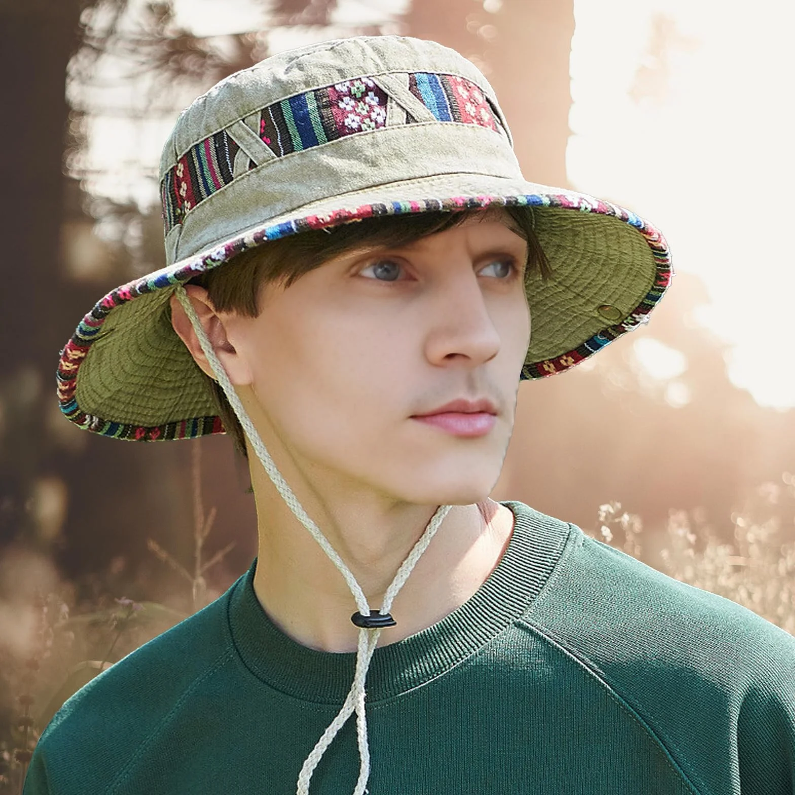 SAKTHIVEL Chapeau Soleil Homme Anti UV Pliable Safari Coton Randonnée Chapeau de Peche