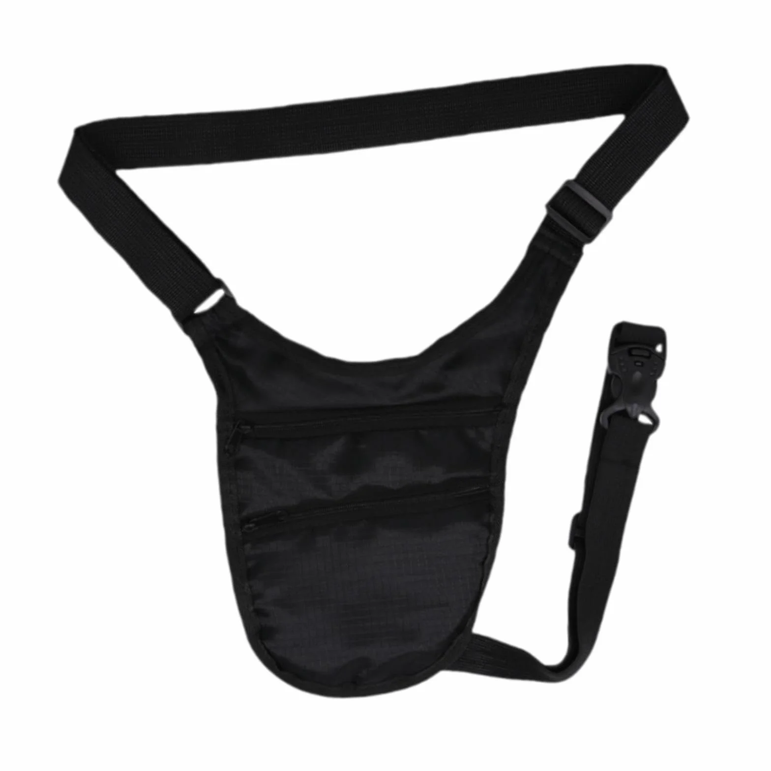 Sac sous les aisselles dissimulé ceinture réglable pochette sport téléphone voyage plein air Noir M 32x32 cm