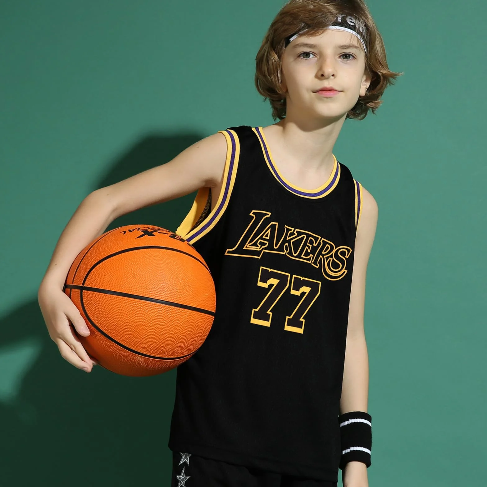Maillot de Basket Enfant 2 Pièces Ensemble Gilet et Tenue Basketball Garçon 4-14 Ans