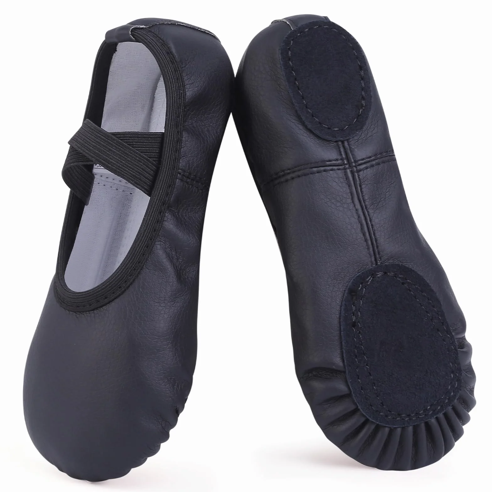 Chausson Danse Classique Fille Simili Cuir Demi Pointe Chaussure de Danse