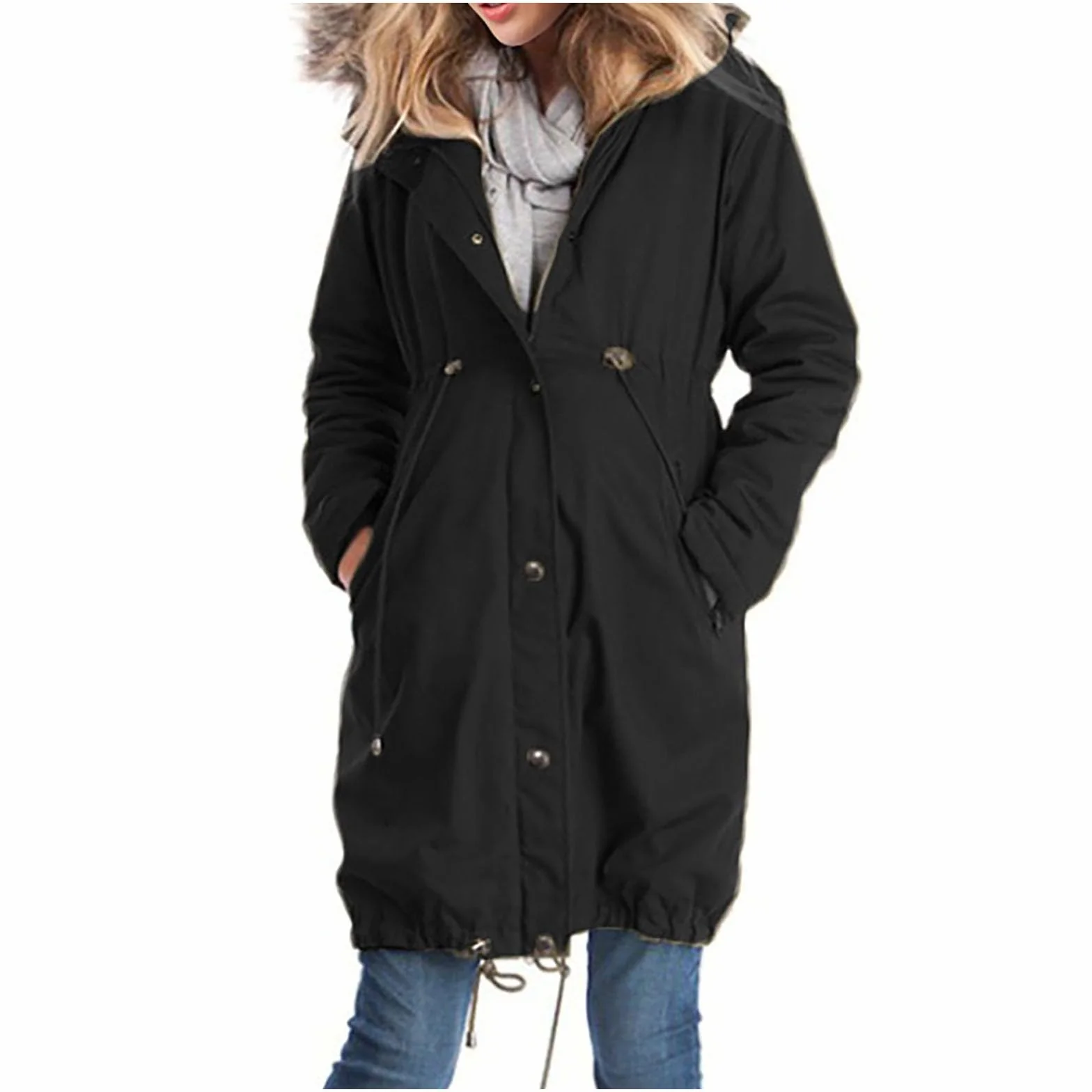 Manteau d'hiver en polaire pour enfant avec col à capuche - Grossesse automne/hiver