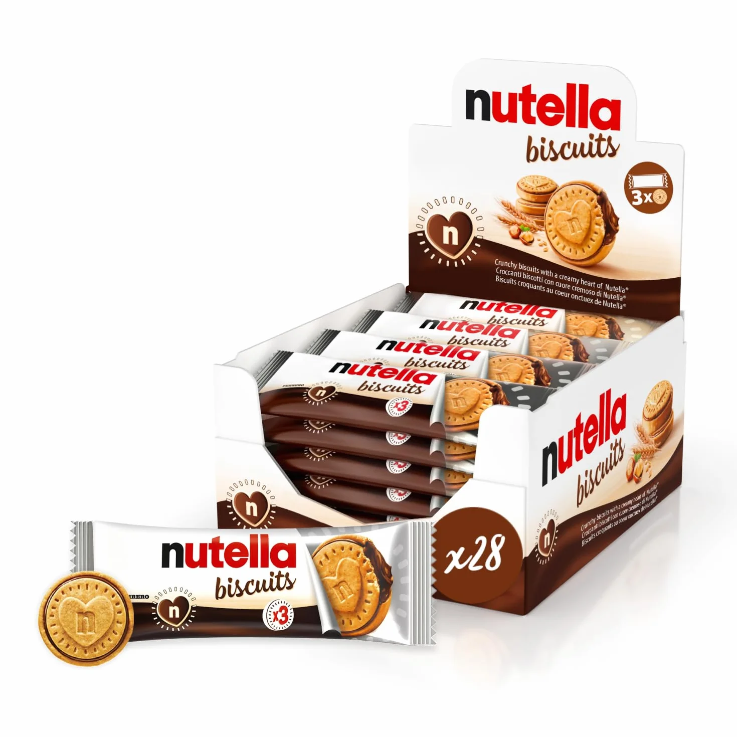 Nutella Biscuits - Biscuit Croquant et Fourré à la Pâte à Tartiner Nutella - Format Familial pour le Goûter - 28 x 3 x 41,4g