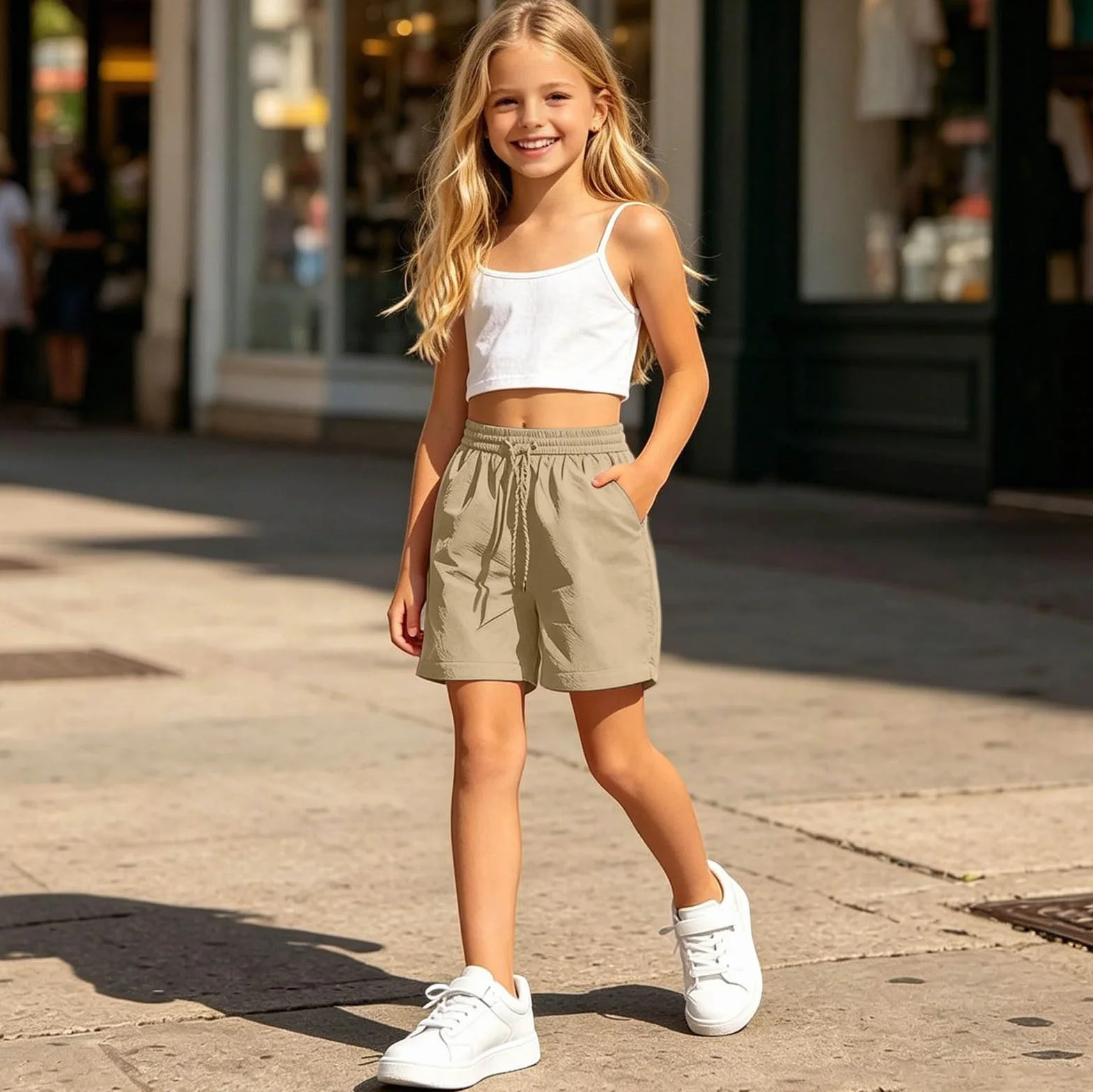 Pantalon Randonnée Fille Convertible Short Léger Séchage Rapide Sport