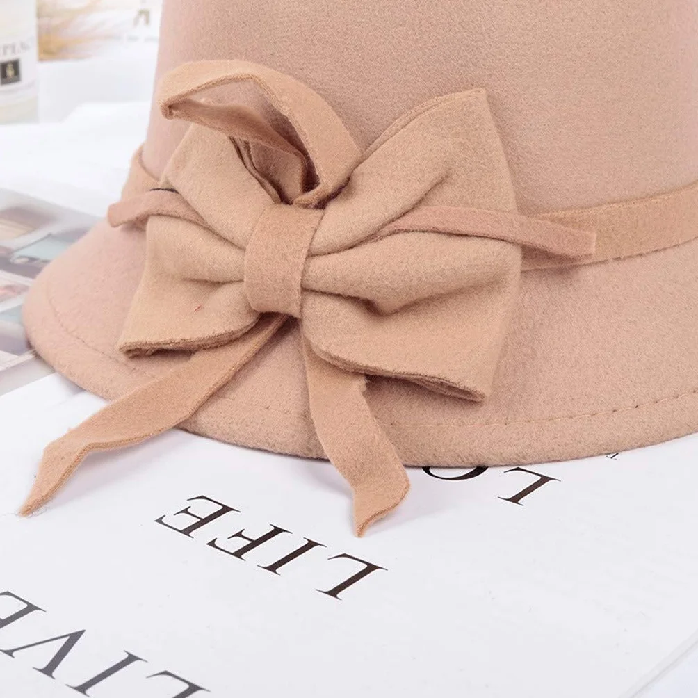 Chapeau Cloche Années 1920 Faux Feutre Nœud Vintage Chapeau d'Église Floppy Écrasable