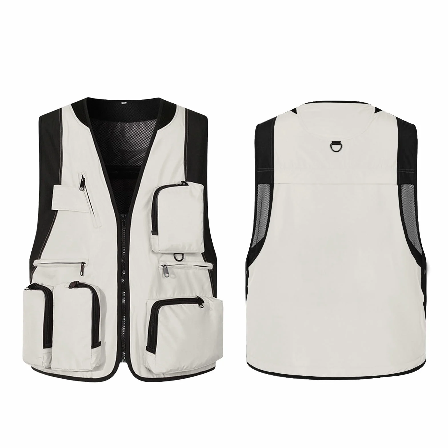 Gilet Sans Manche Zippé Multipoches Personnalisable Homme Femme Unisex, Léger S-3XL