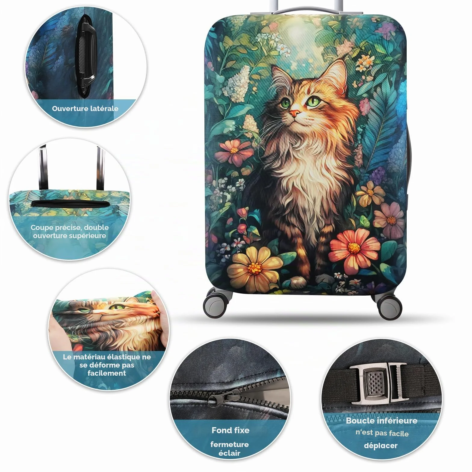 Housse de protection pour valise lavable et extensible certifiée bagages voyage