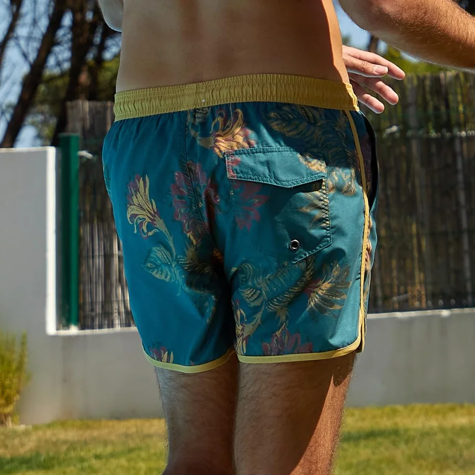 Maamgic Short de Bain Homme Vintage - Maillot de Bain Bermuda Séchage Rapide avec 3 Poches