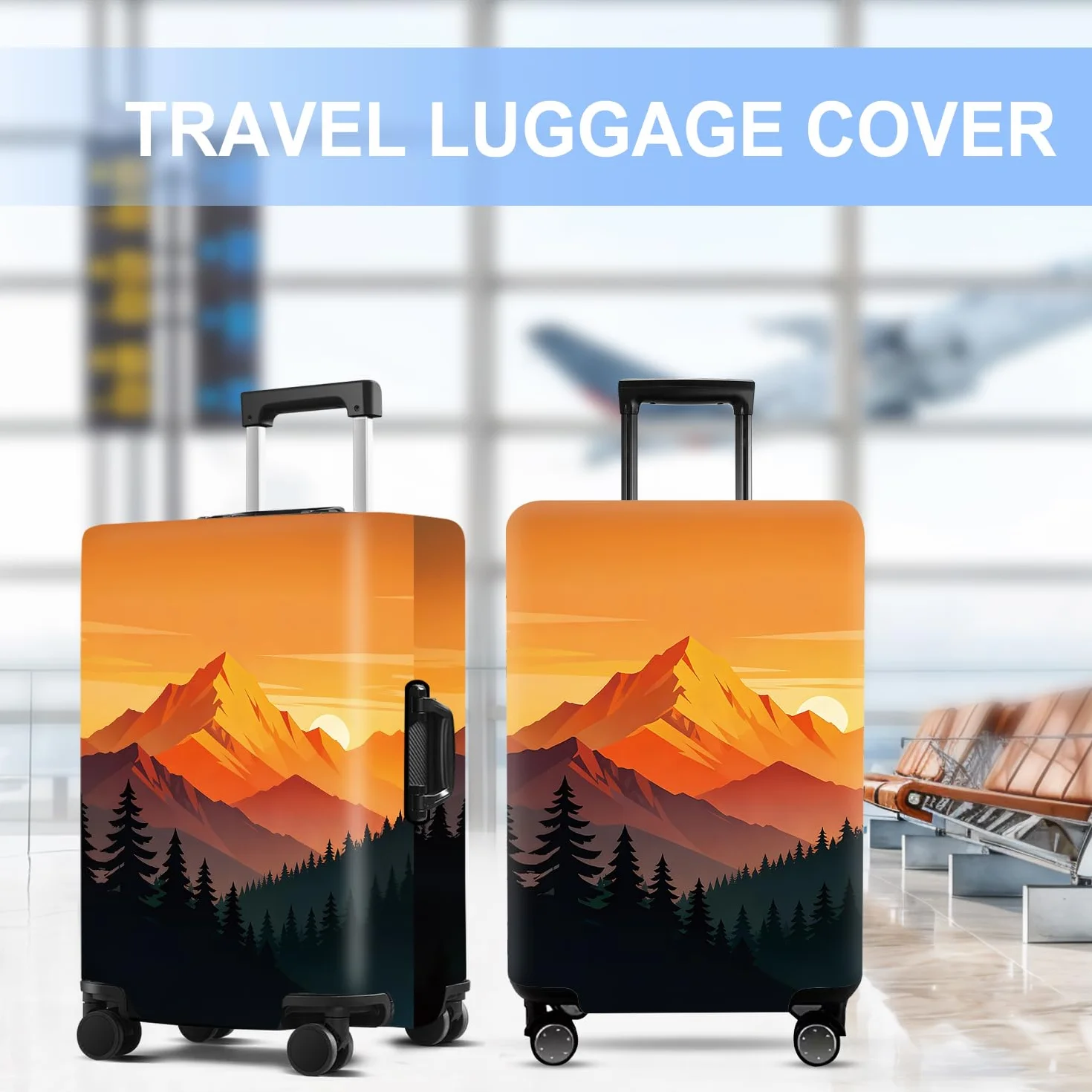 CRYSLOVE Housse de Valise Élastique 20-34 Pouces Protection Bagage Lavable Réutilisable Universelle Voyage