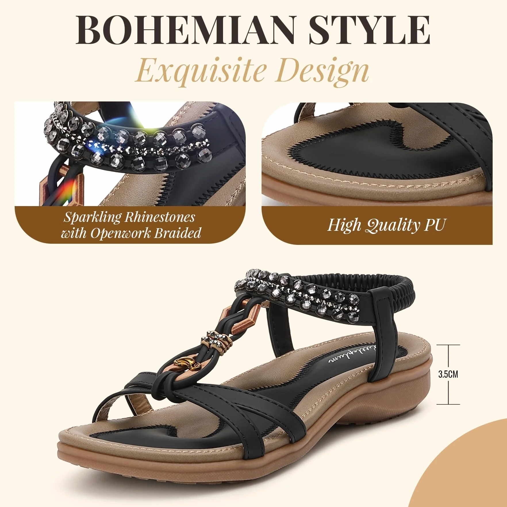 Littleplum Sandales Plates Femme Confortables Chaussures de Plage