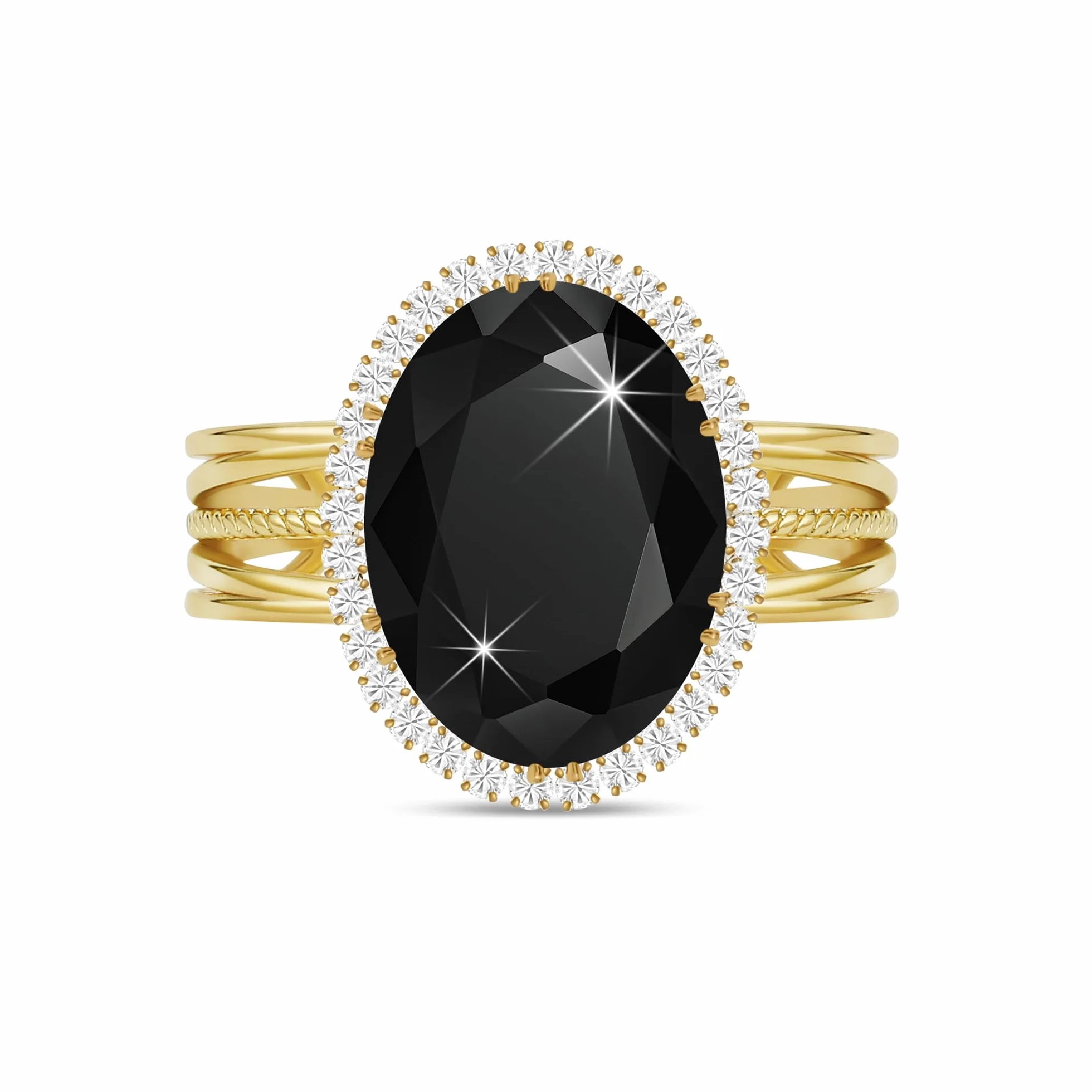 Bagues en faux diamant pour femmes, bague en moissanite ajustable or/argent
