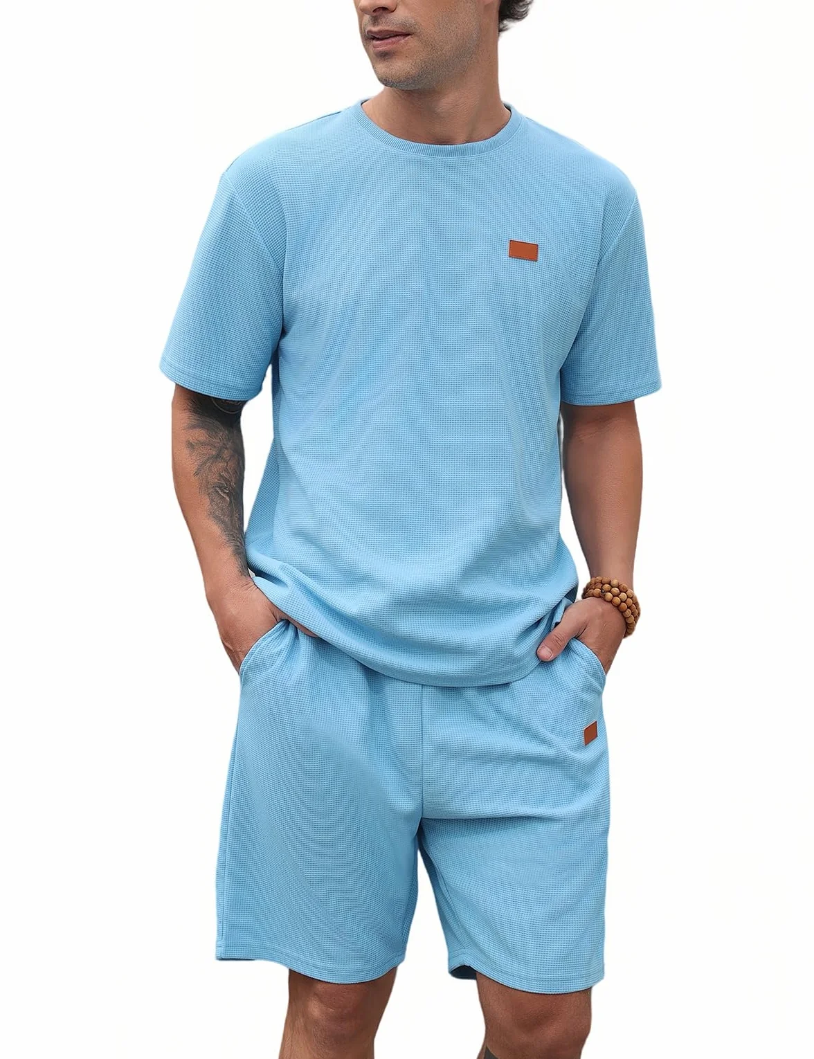 Ensemble de survêtement 2 pièces homme chemise short