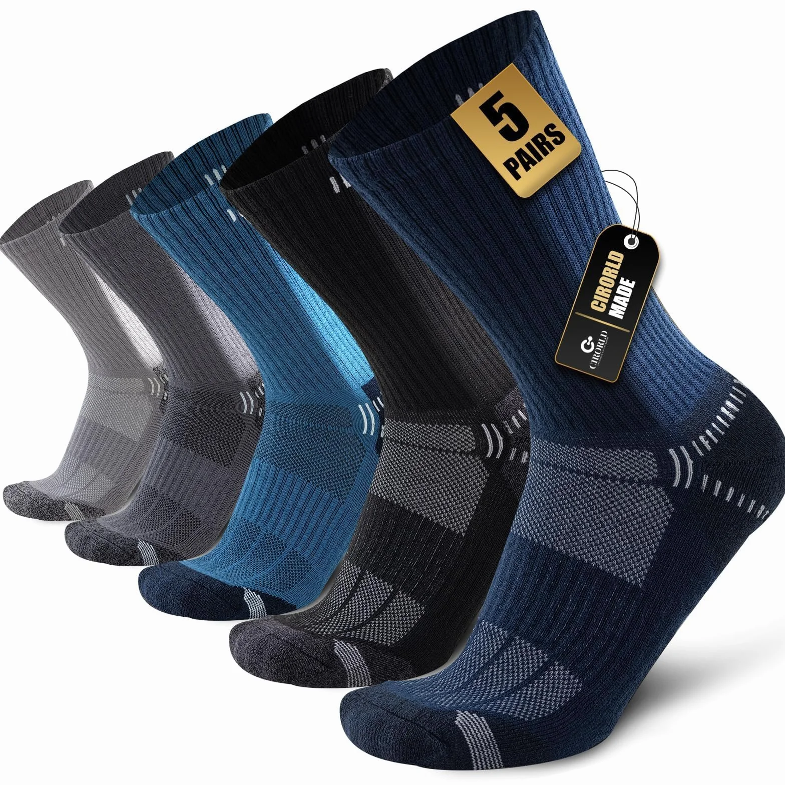 Chaussettes de Sport Homme Respirant Running Randonnée Trekking Marche 5 Paires