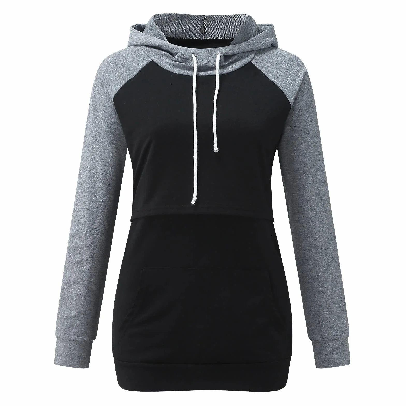 Sweat à capuche d'allaitement pour femme manches longues col en V pull d'hiver