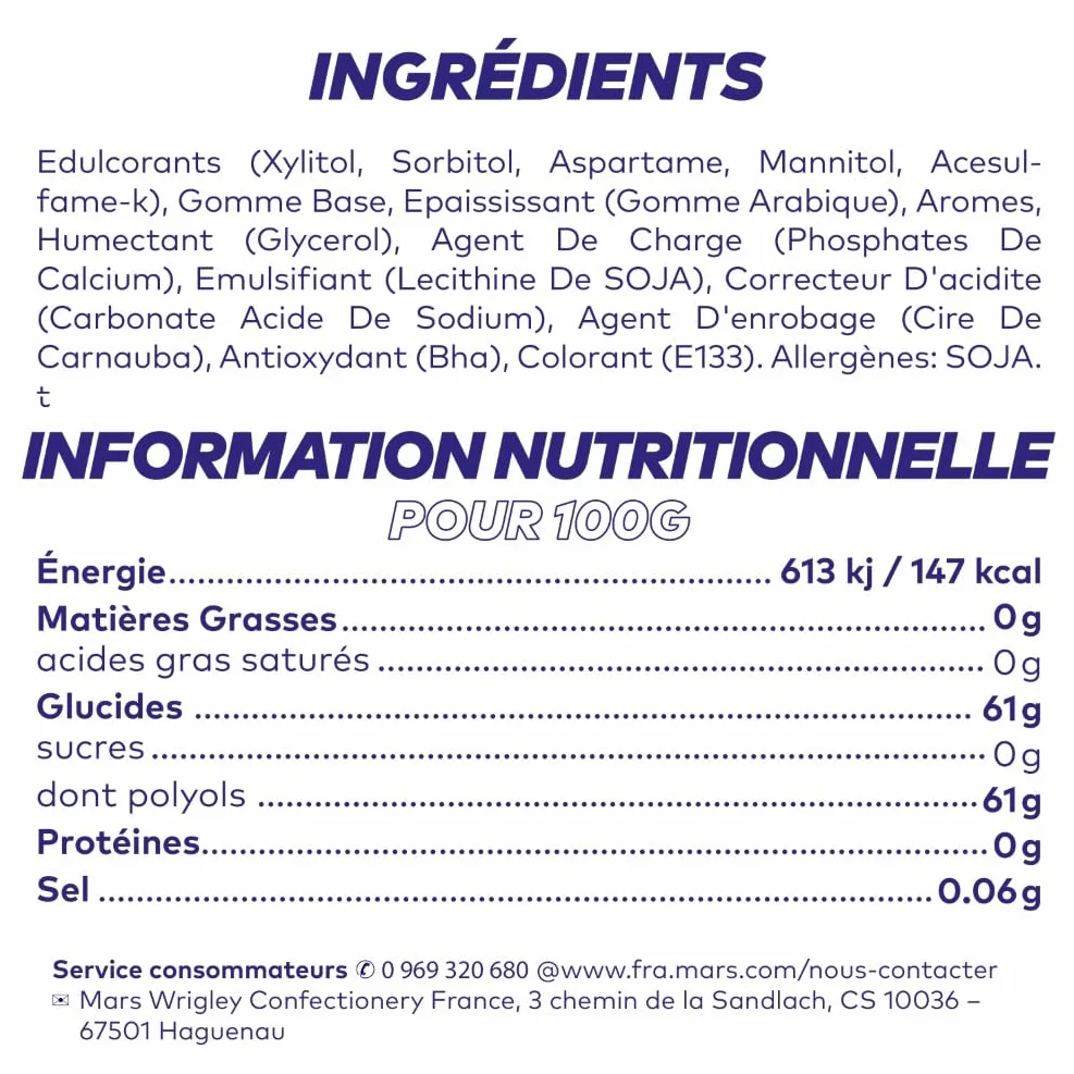 FREEDENT WHITE Chewing Gum Sans Sucre Goût Menthe Forte 5 Paquets 70g