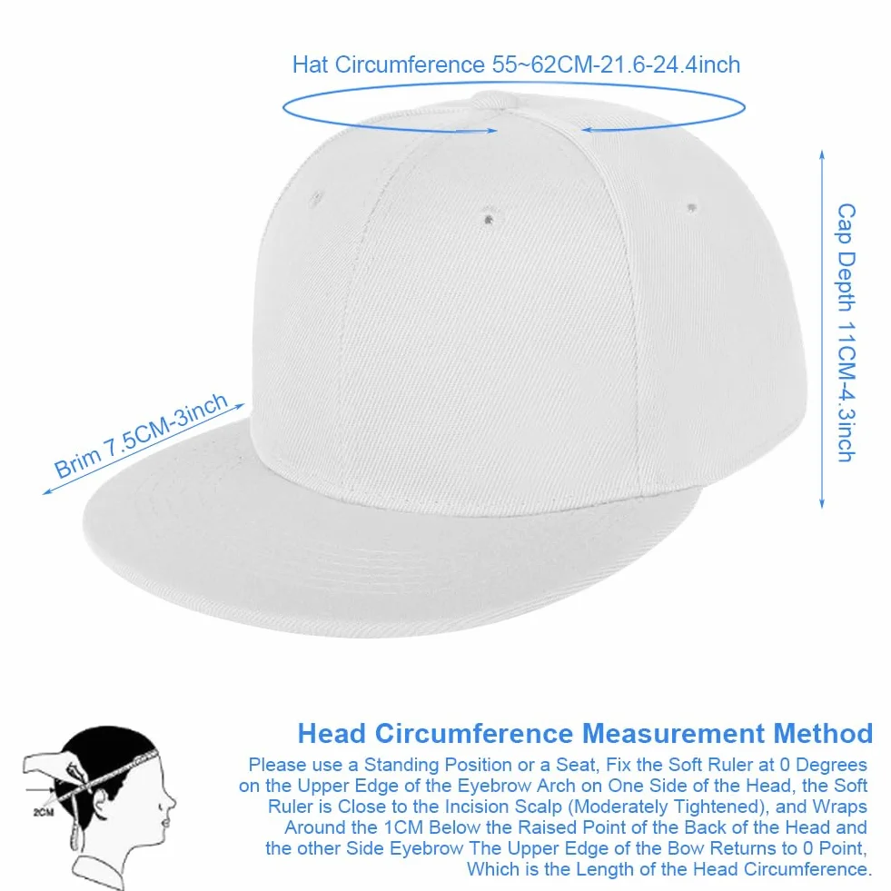 Casquette Snapback Homme Femme Baseball Cap Réglable Coton Anti-Soleil 56-61CM