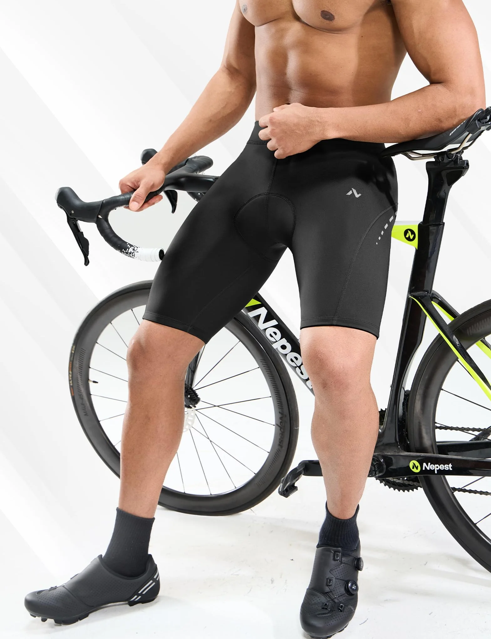 Short de Cyclisme pour Homme Rembourré 4D Respirant avec Poche Extensible