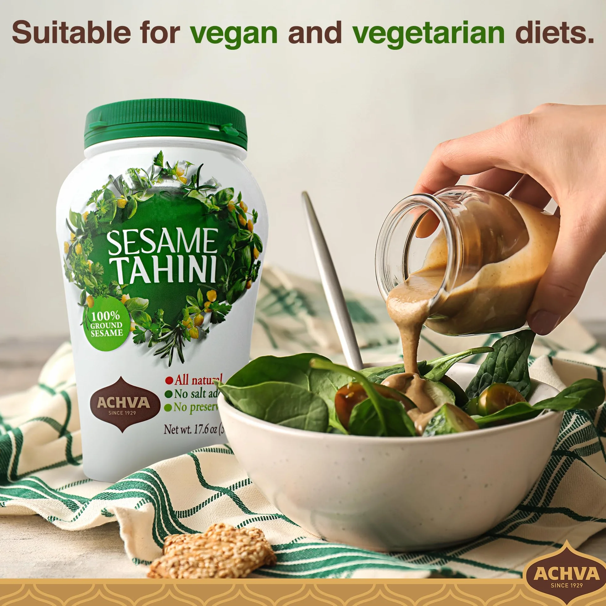 Achva Tahini Crushed Sesame Seeds, 17.6 Ounce