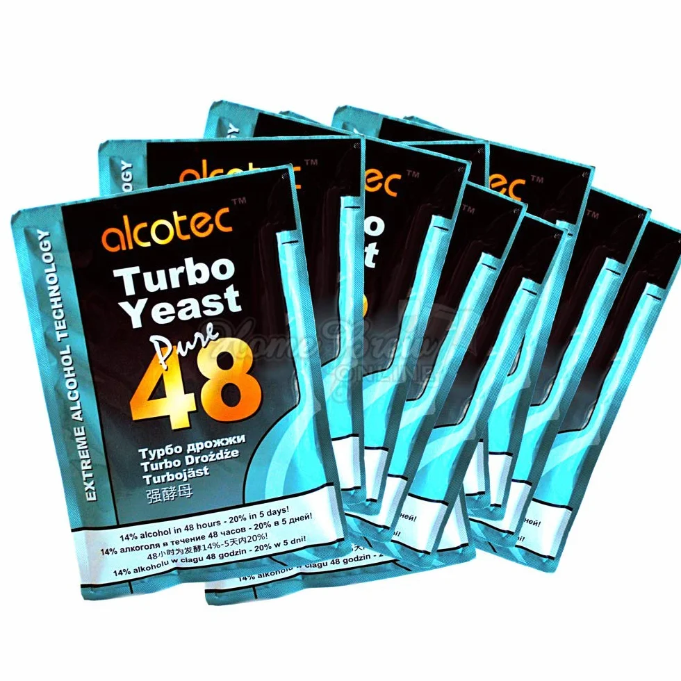 Levure rapide Alcotec - Agit en 48 h - Permet d'obtenir un volume d'alcool de 20 % en 5 jours, 10 Packungen