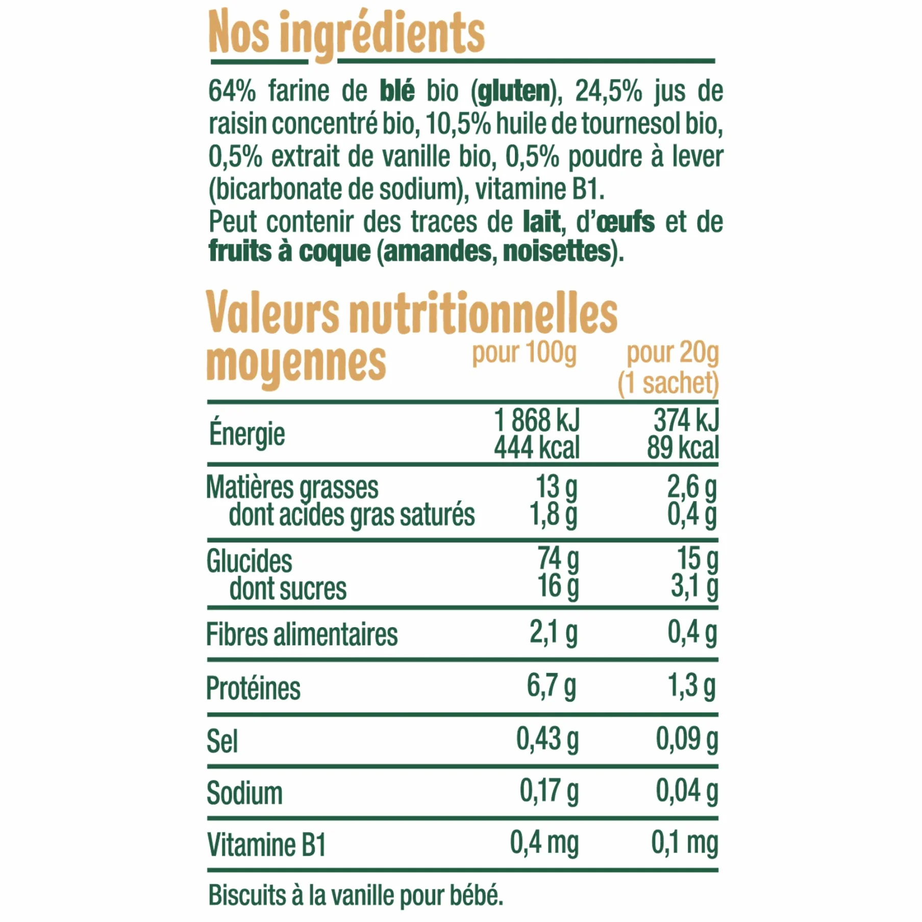 Good Goût - Biscuits Tout Ronds - Vanille Et Cacao - Biscuits Bébé - Dès 10 Mois - Bio - sans Huile De Palme - 4 sachets - Lot de 6