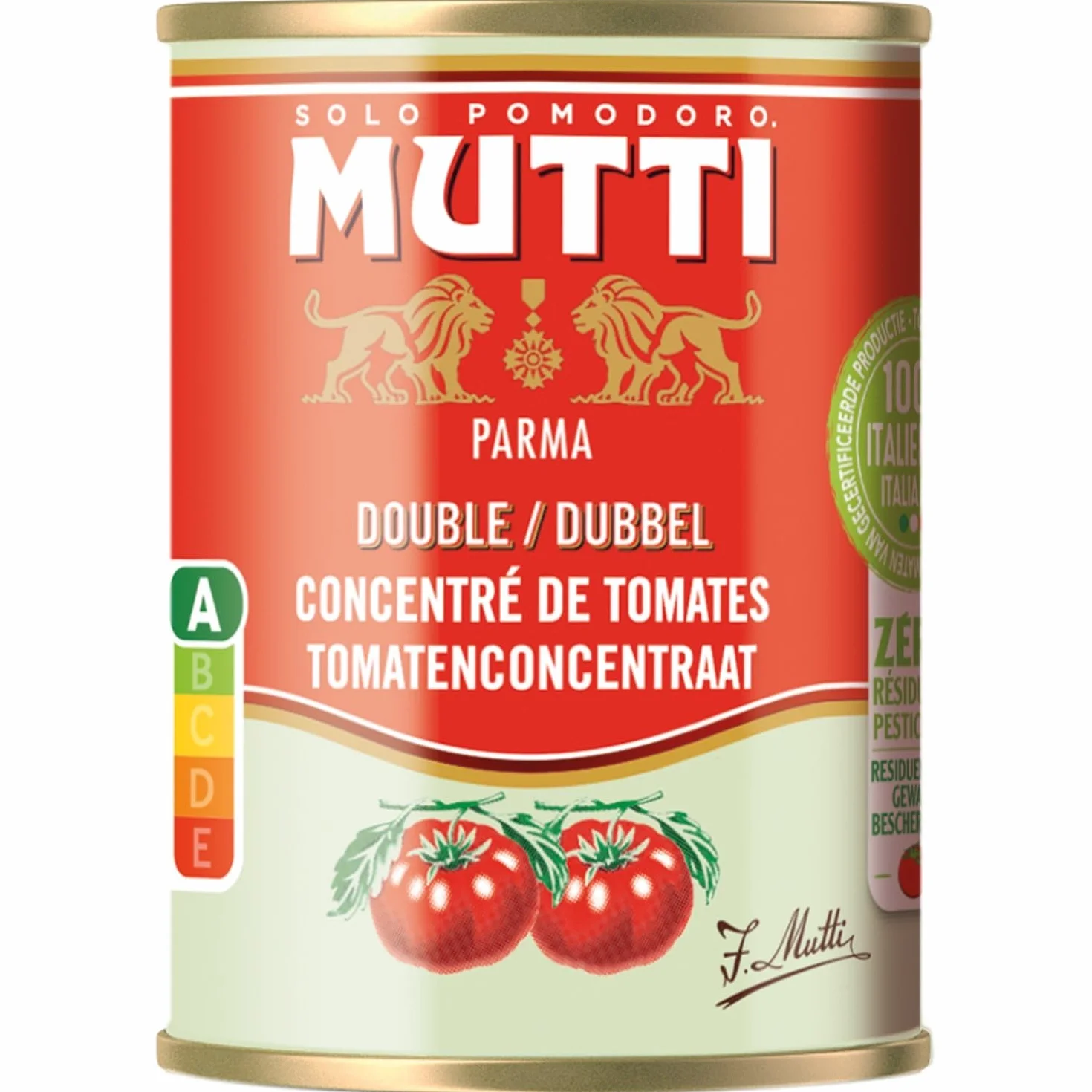 MUTTI – Double Concentré de Tomates Intense et Savoureux, Texture Onctueuse (Boîte 140g) - Le Lot De 4
