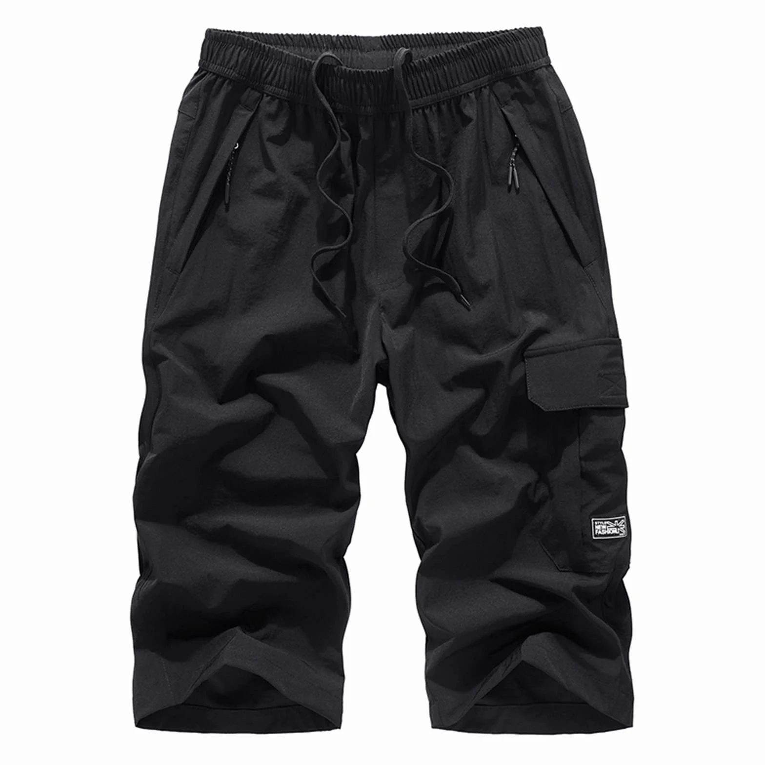 Pantalon court décontracté pour homme séchage rapide respirant poches zippées