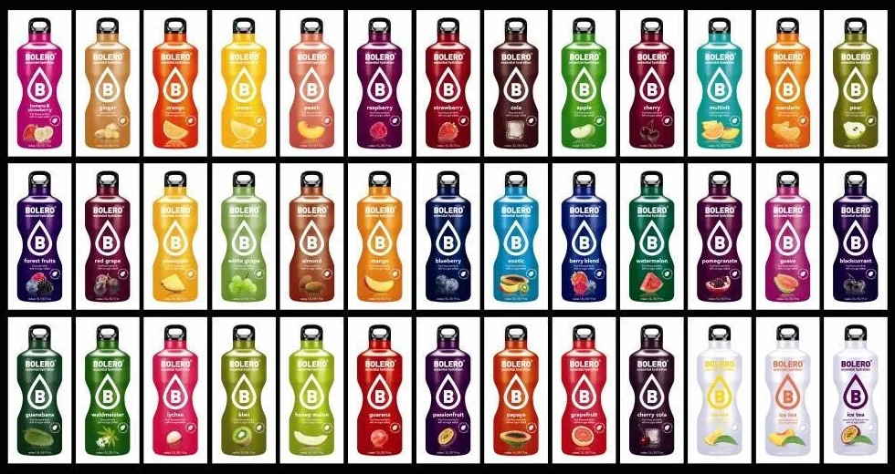 Lot de 96 saveurs de Bolero Drinks liquide
