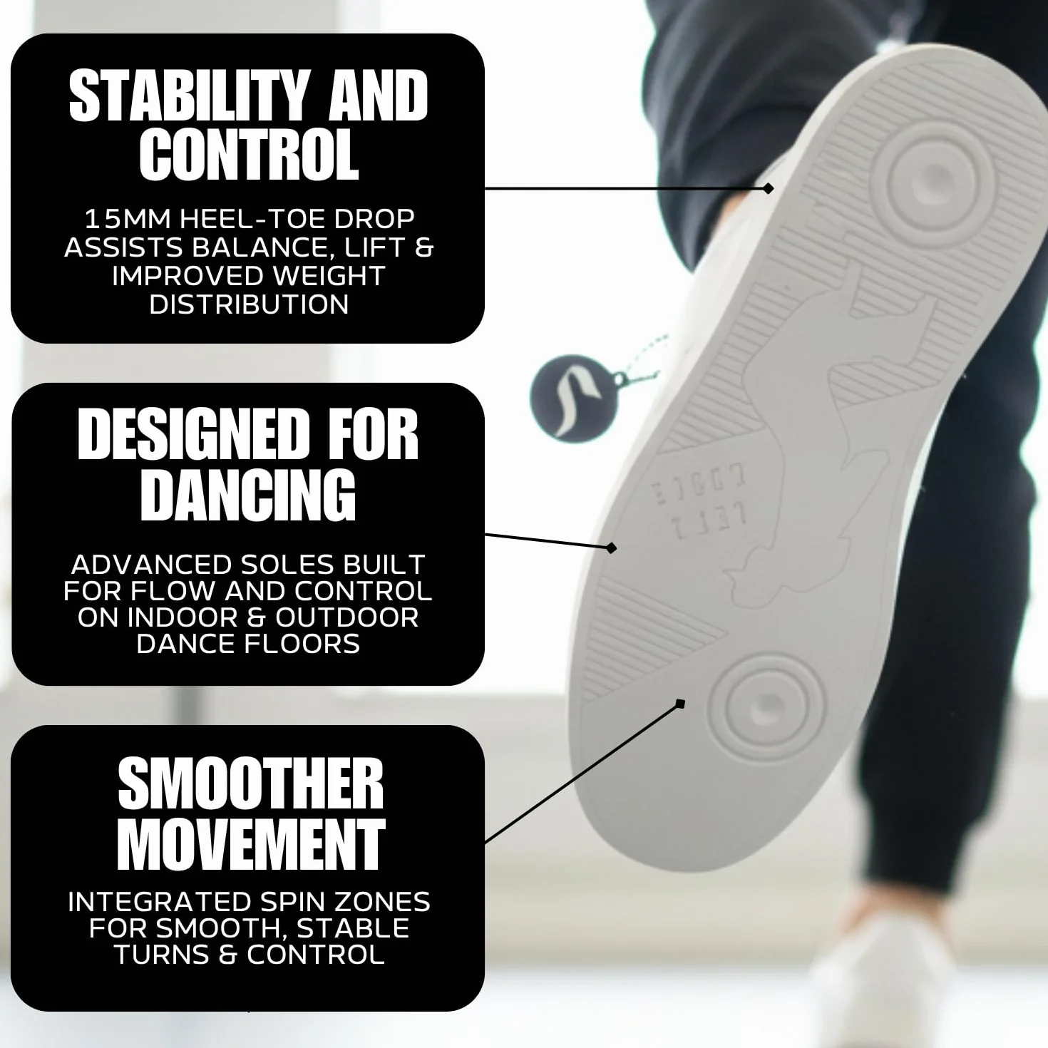 Baskets de danse unisexes semelle rotative confortables pour homme femme latine bachata salsa swing shuffling hip-hop