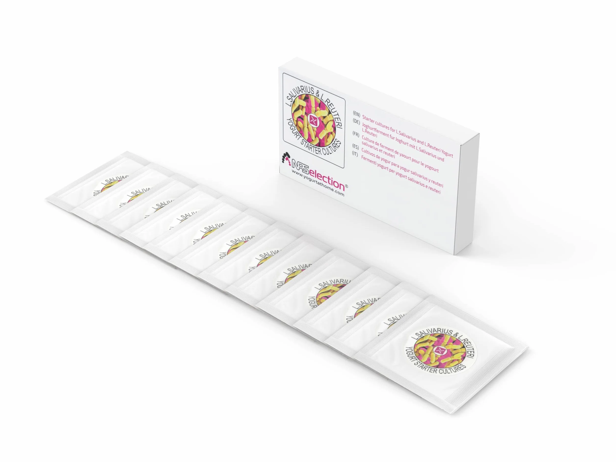 Ferments de yaourt pour yaourt maison avec L.Salivarius et L.Reuteri - Pack de 12 sachets