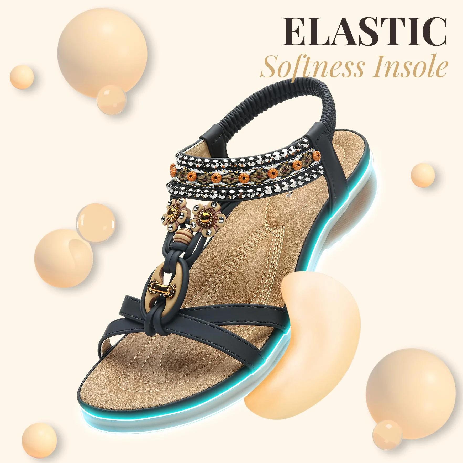 Littleplum Sandales Plats Femme Été Tong Plage Claquettes